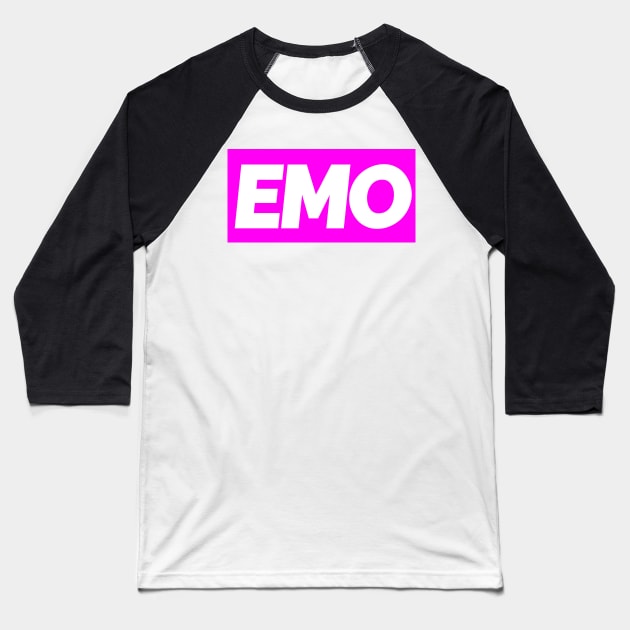 MINIMAL EMO LOGO Baseball T-Shirt by imagination store